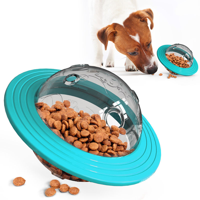 Boule lente 13.5*15 interactif *12cm de conducteur de nourriture de QI de jouet de distributeur de festin de chien de planète