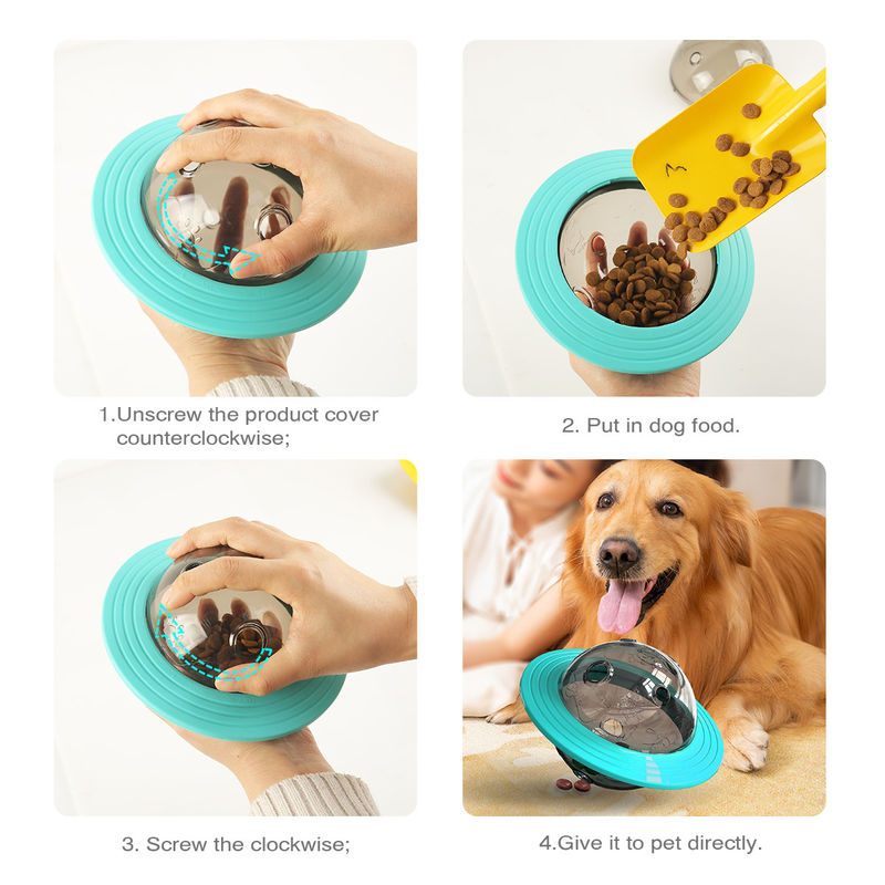 Boule lente 13.5*15 interactif *12cm de conducteur de nourriture de QI de jouet de distributeur de festin de chien de planète