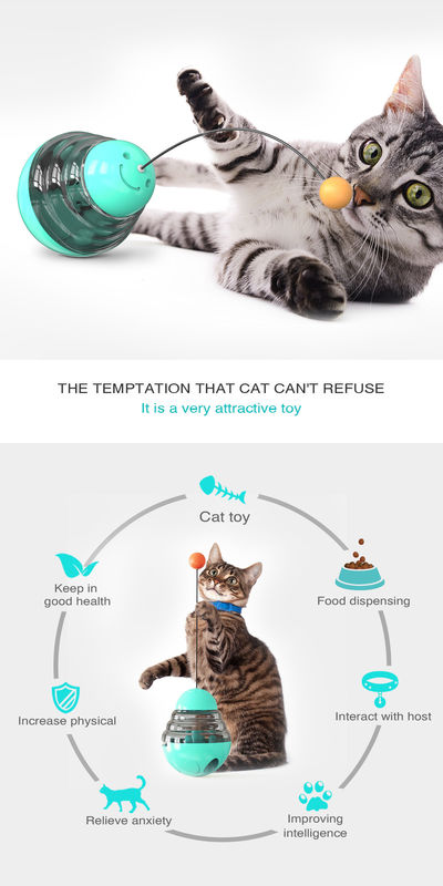 2 dans 1 boule interactive de Shaped Pet Treat de culbuteur de Cat Slow Feeder Ball Detachable