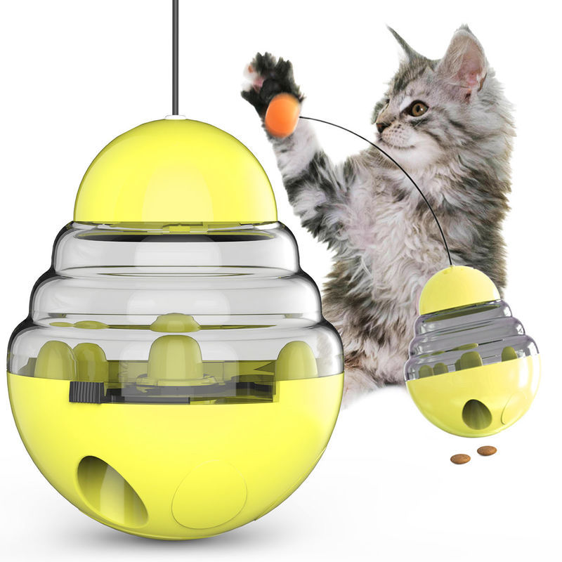 2 dans 1 boule interactive de Shaped Pet Treat de culbuteur de Cat Slow Feeder Ball Detachable