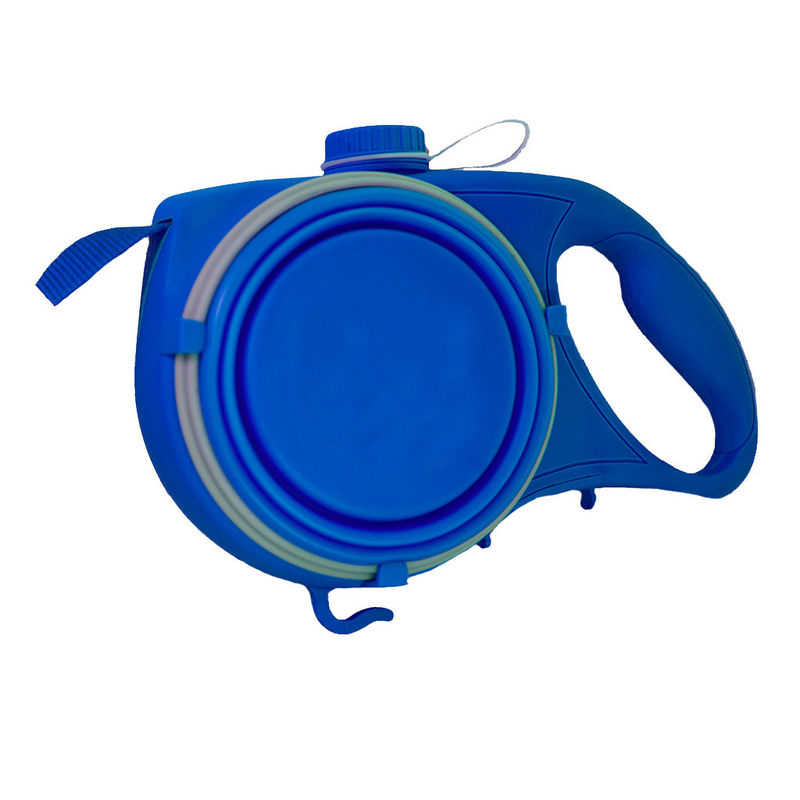 5 DANS 1 laisse en nylon portative d'animal familier poursuit la cuvette pliable d'animal familier de la bouteille d'eau BSCI de voyage