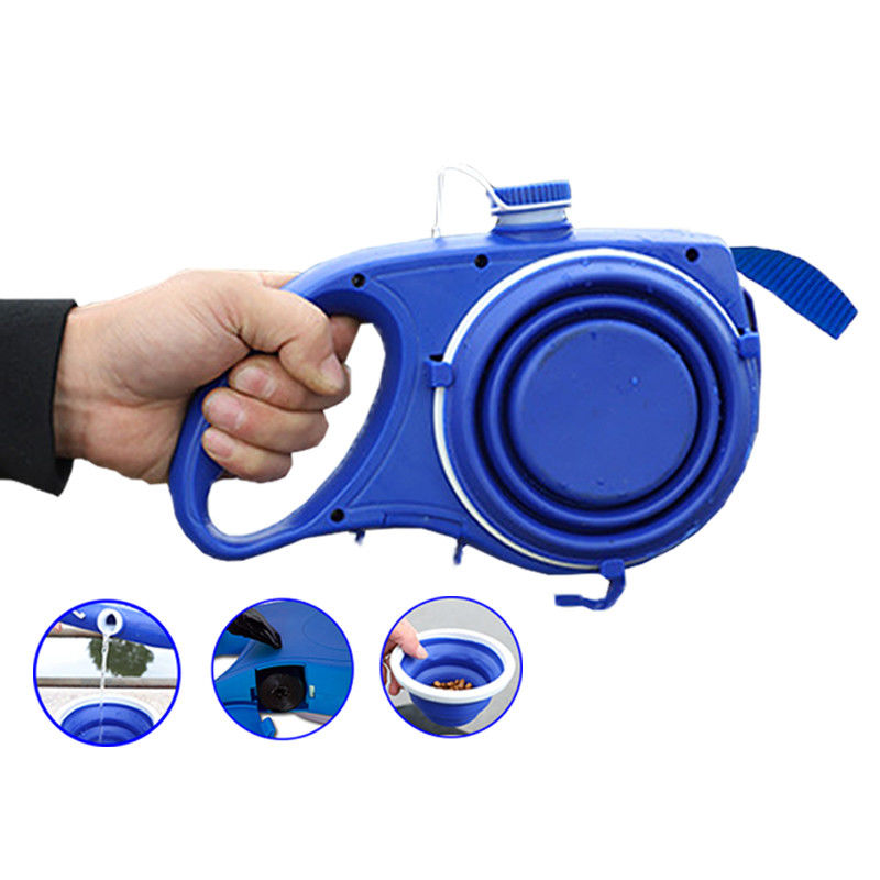 Bouteille d'eau de laisse de chien de corde avec la fonction pliable 5 de Muti de tasses dans 1