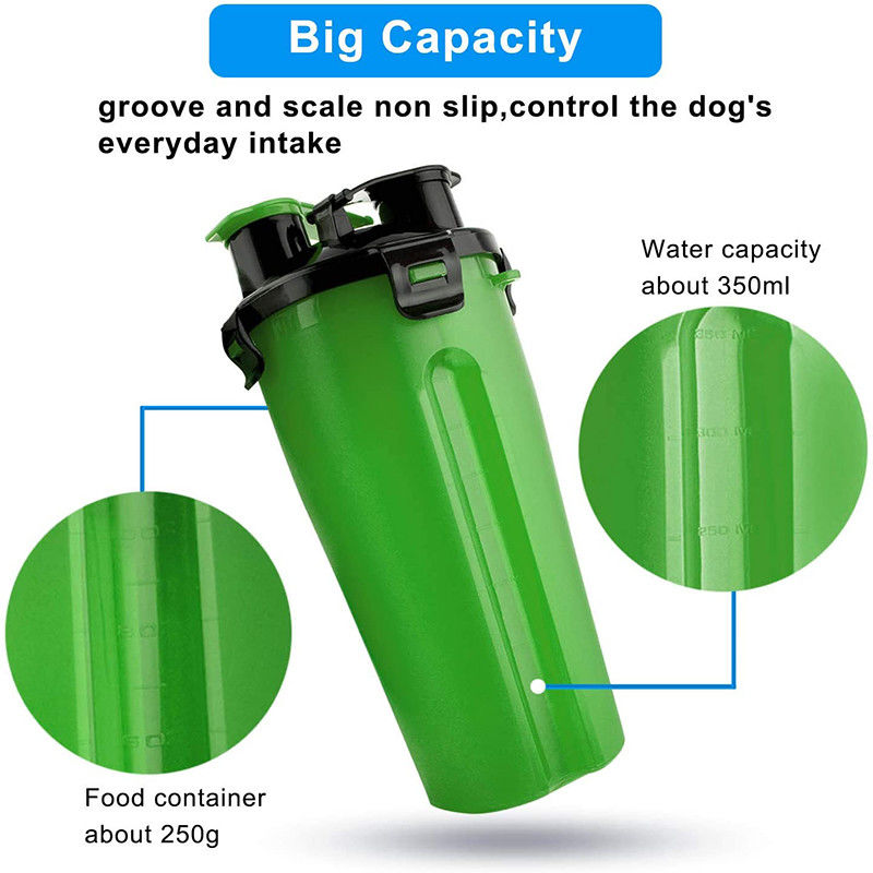 Bouteille d'eau extérieure de l'eau de chien portatif vert de distributeur pour des chiens marchant la hausse
