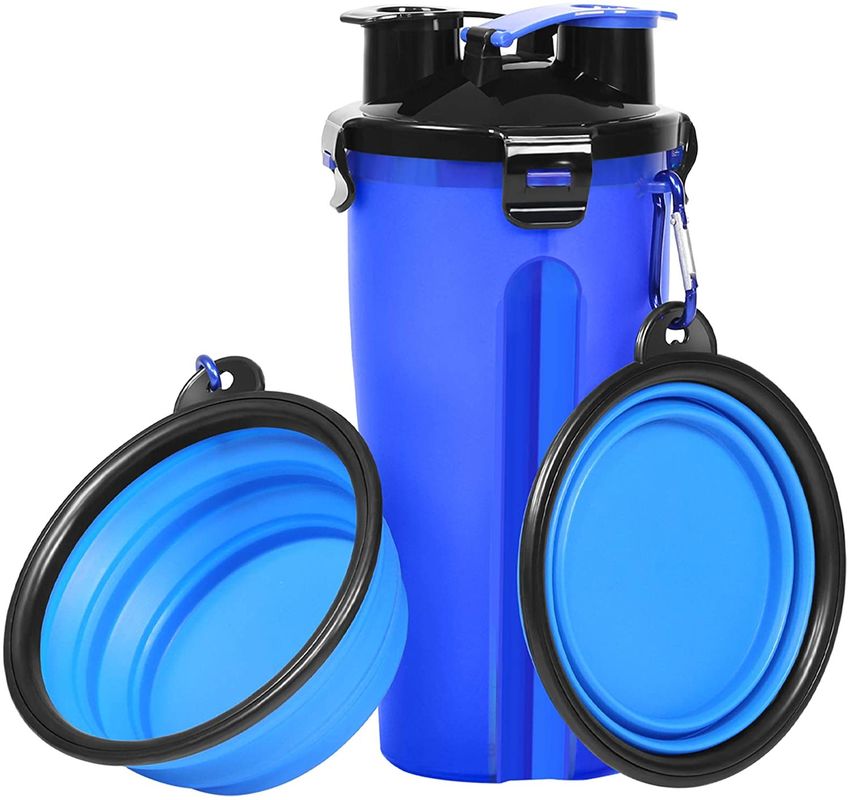 l'eau du chien 350ml et bouteille Hallupets de nourriture avec les cuvettes portatives pliantes