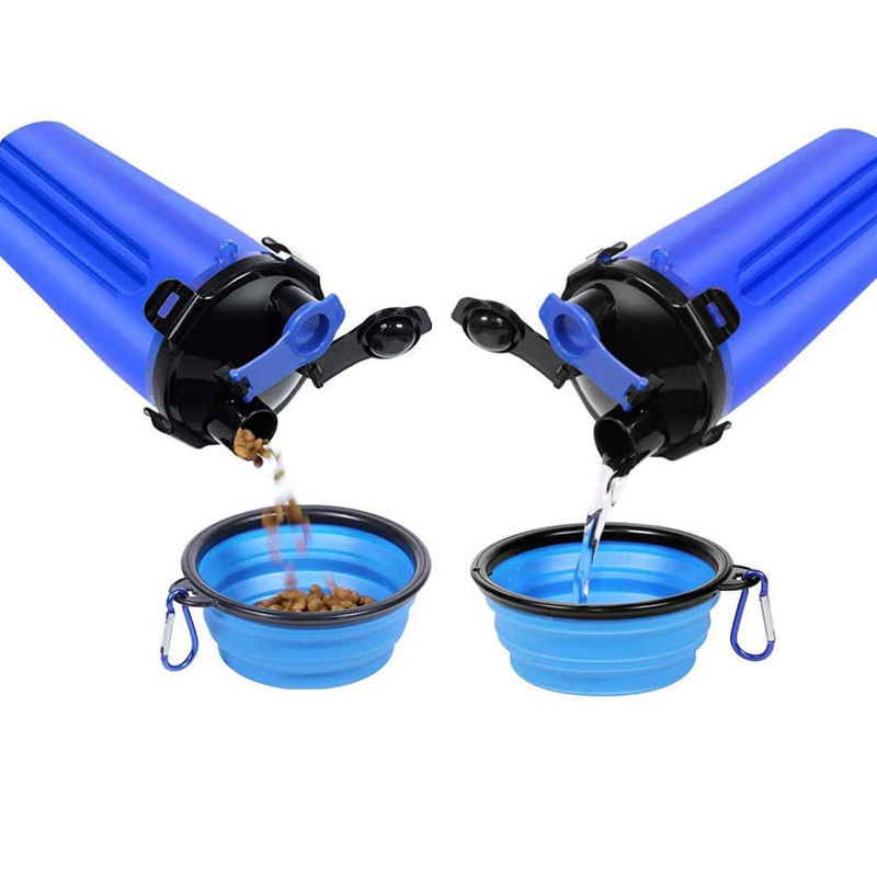 l'eau du chien 350ml et bouteille Hallupets de nourriture avec les cuvettes portatives pliantes