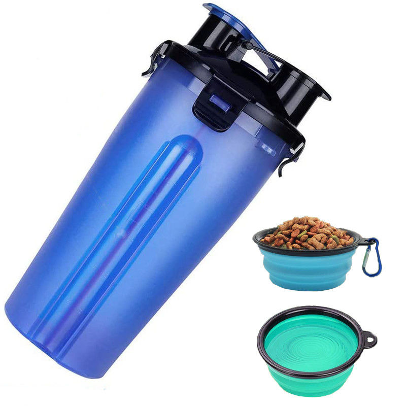 l'eau du chien 350ml et bouteille Hallupets de nourriture avec les cuvettes portatives pliantes