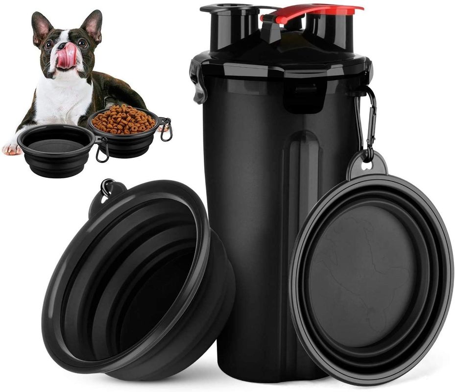 Bouteille d'eau portative 2 dans 1 pour la marche extérieure de chiens avec la cuvette pliante