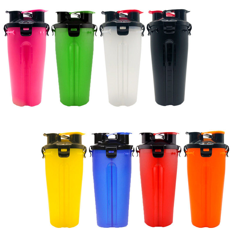 Bouteille d'eau portative 2 dans 1 pour la marche extérieure de chiens avec la cuvette pliante
