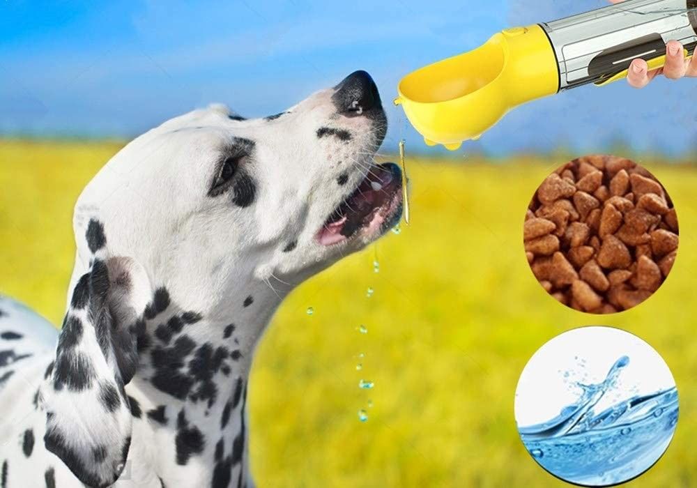 Mutifunctional 4 dans 1 bouteille d'eau portative 300ML de chiot pour la marche et le voyage