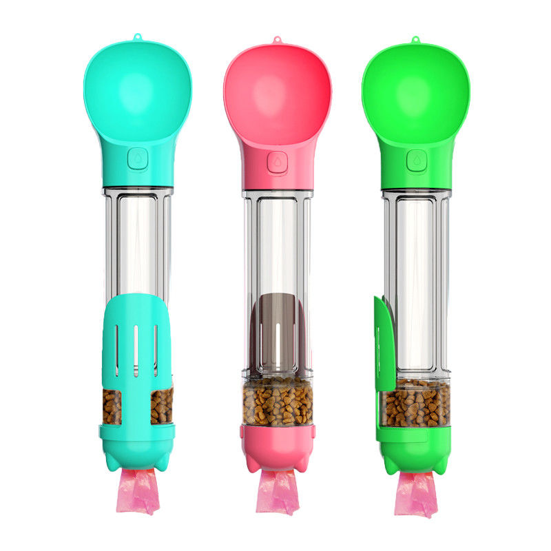 cuvette portative 2 de bouteille d'eau de l'animal familier 500ml dans 1 avec le sac et le Scooper de dunette de boîte à nourriture