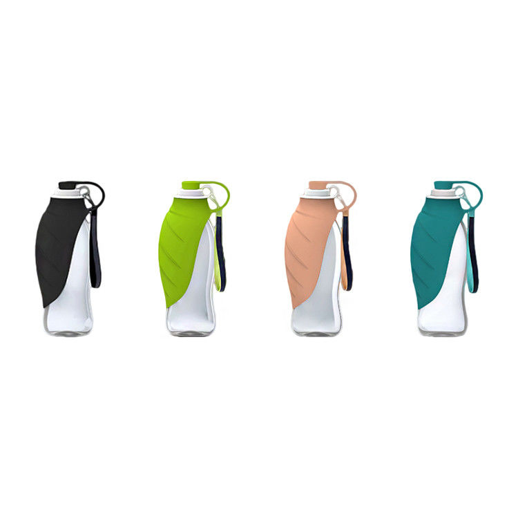 bouteilles potables de silicone de la feuille 580ml de chien de chien pliable de bouteille d'eau pour la hausse de déplacement
