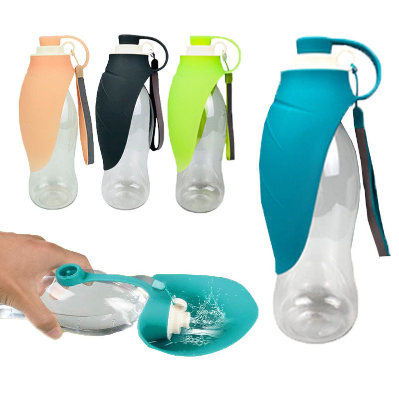 Bouteille d'eau pliable de BSCI 20oz pour des chiens avec des secousses de cuvette de silicone