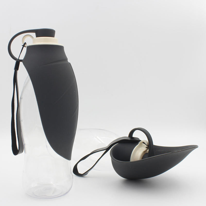 Bouteille d'eau portative de chien de silicone avec la cuvette pliante