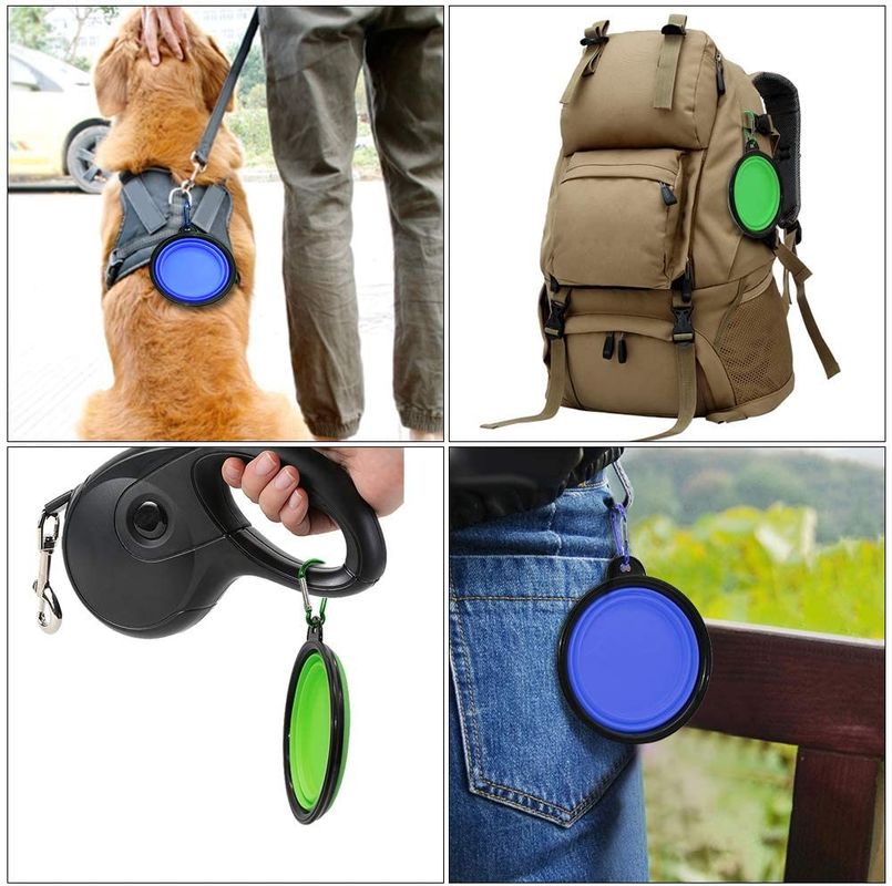Plat pliant de l'eau de cuvette de voyage de chien de bande de 4 paquets