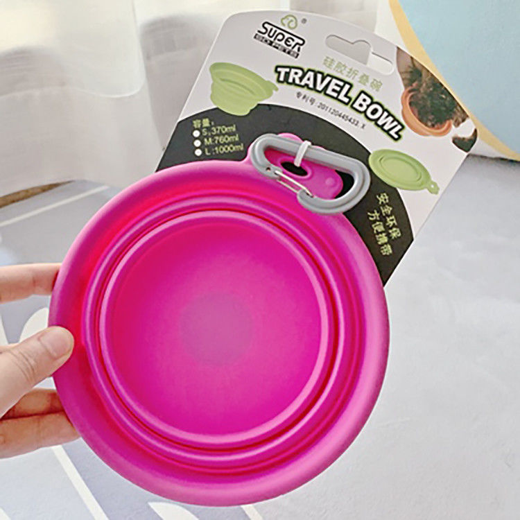 cuvette pliante de l'eau de chien de silicone de 365ml 685ml pour des activités en plein air