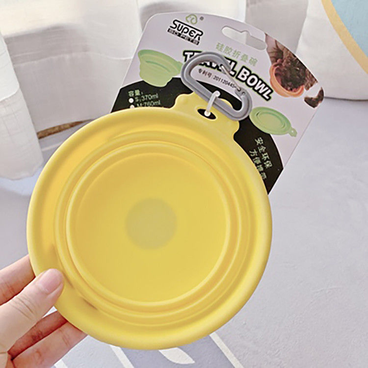 Cuvette pure de chien de silicone du voyage 100% pliable pour des voyages augmentant des établissements et des chiens campants alimentant des cuvettes