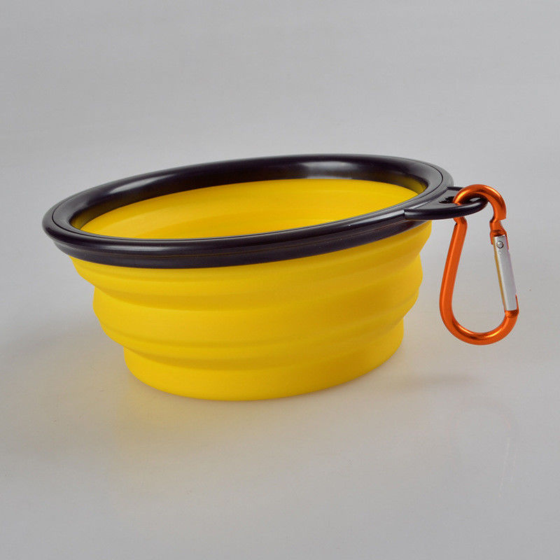Cuvette pliante légère colorée de chien de silicone pour la cuvette de alimentation s'exerçante extérieure de chiot