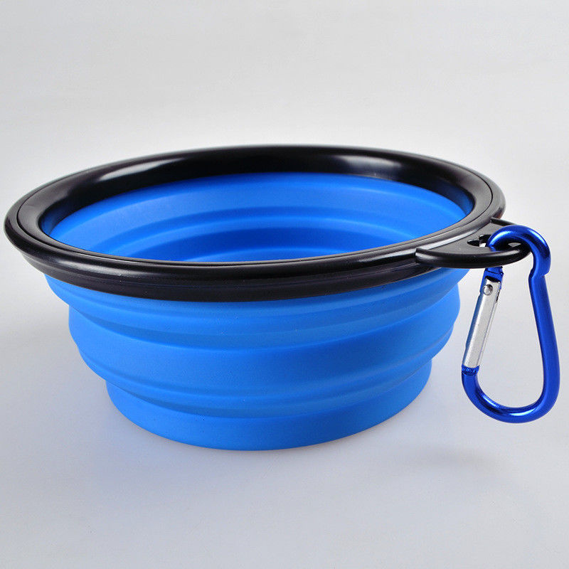Cuvette pliante légère colorée de chien de silicone pour la cuvette de alimentation s'exerçante extérieure de chiot