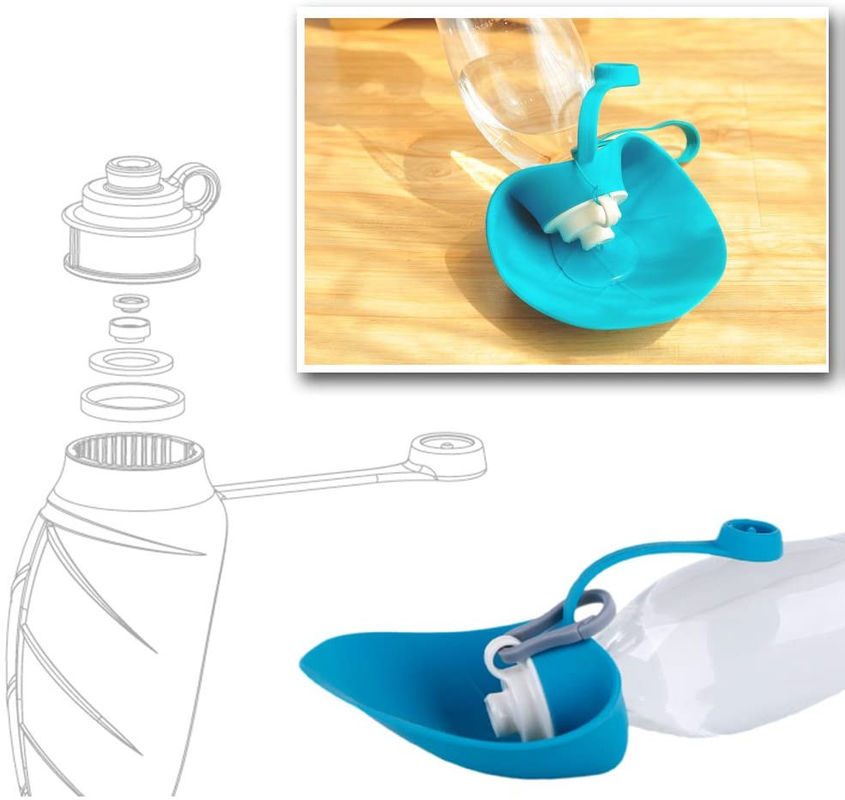La feuille pliable forment la preuve de fuite de bouteille d'eau de chien du silicone 580ML