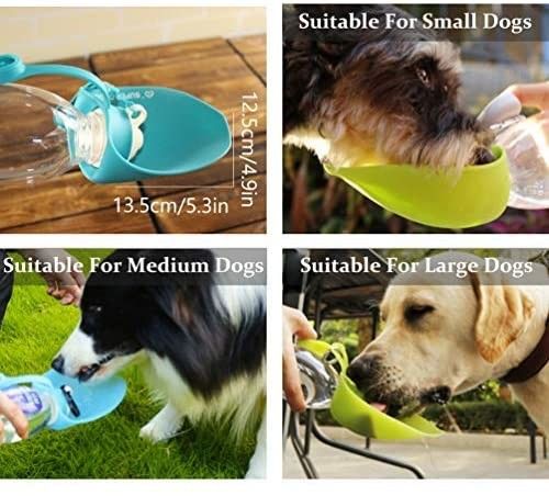 La fuite de bouteille d'eau de chien de silicone de Hallupets rendent 2 portatifs dans 1 bouteille résistants de chien