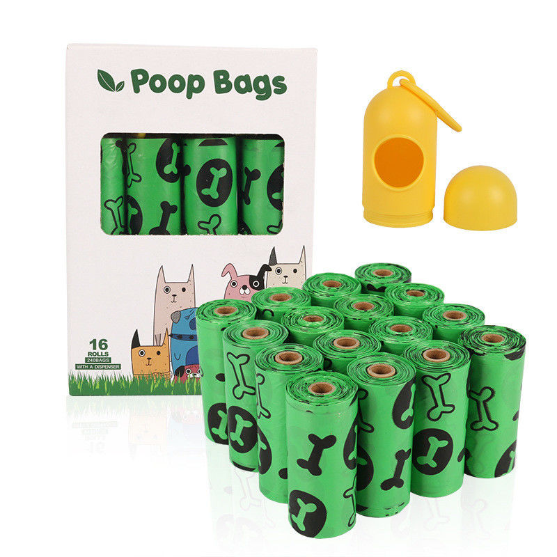 La dunette biodégradable du chien 100 met en sac 16 Rolls BSCI avec les sacs évalués de dunette de chien de la terre de distributeur
