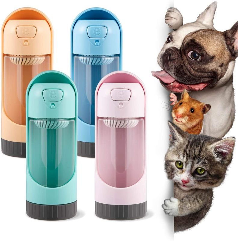 Bouteille d'eau pliable portative de chien avec la bouteille d'eau de voyage de preuve de fuite de filtre pour des chiens