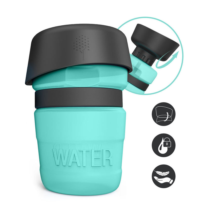 bouteille d'eau de chien de preuve de fuite de bouteille d'eau d'animal familier de silicone du HDPE 520ml