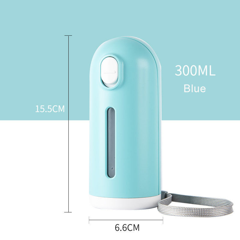 Bleu pliable de rose de distributeur de bouteille d'eau de chien