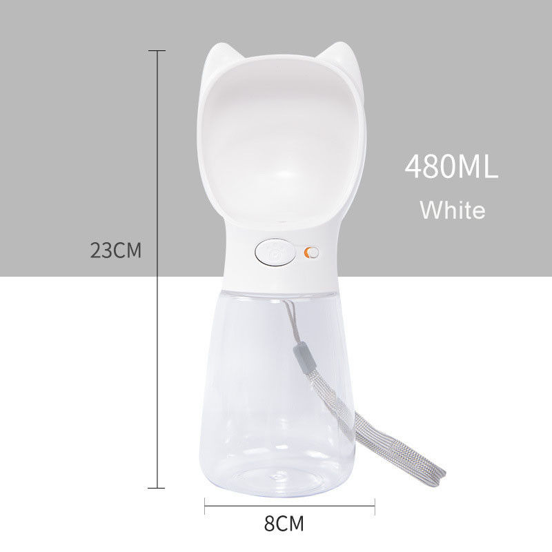 Bouteille d'eau portative d'animal familier de voyage de 480 ml pour le bouledogue de chiens