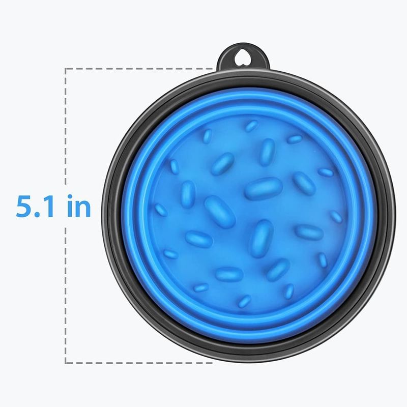 Plat pliant de alimentation lent libre de l'eau de BPA pour les chiens 350ml de déplacement