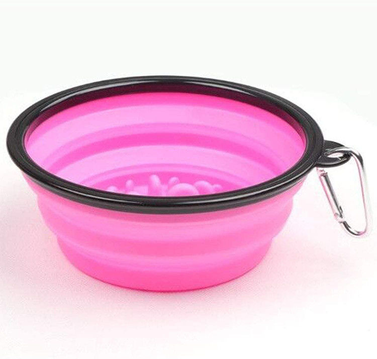 Cuvette pliante 13*9*5.5cm de conducteur de chien pliable lent interactif de sécurité
