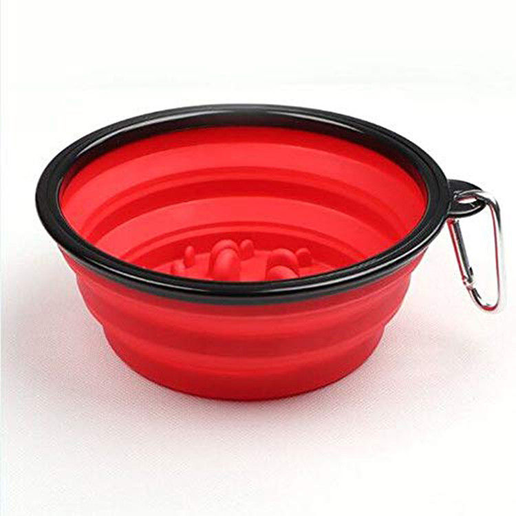 Cuvette pliante 13*9*5.5cm de conducteur de chien pliable lent interactif de sécurité