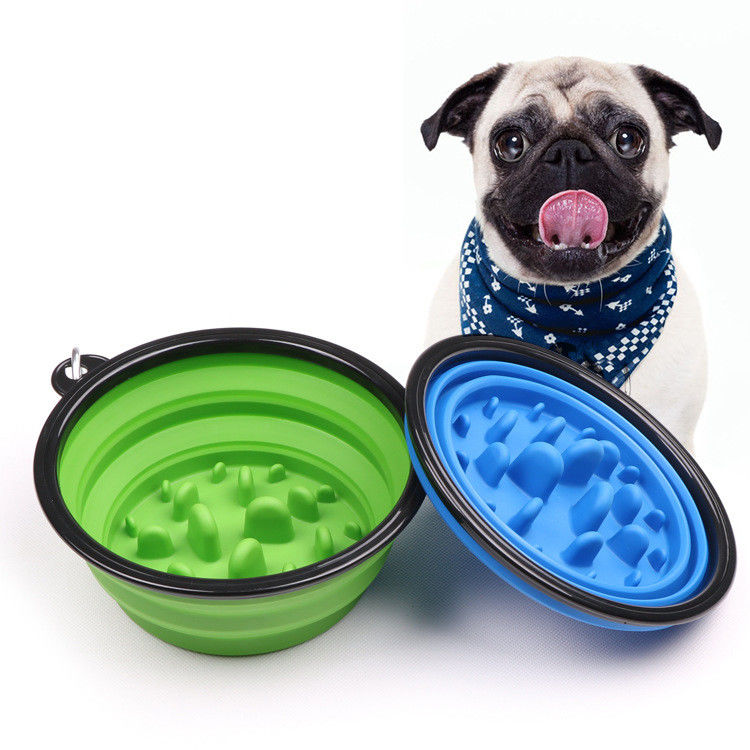 Cuvette pliante chien lent d'alimentation de grand 4 tasses de 35oz BPA de chien de cuvette se pliante libre de l'eau