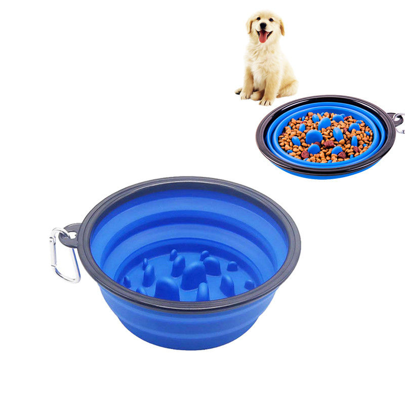 Cuvette pliante de chien de voyage de bande et d'ABS pour le plat lent de consommation
