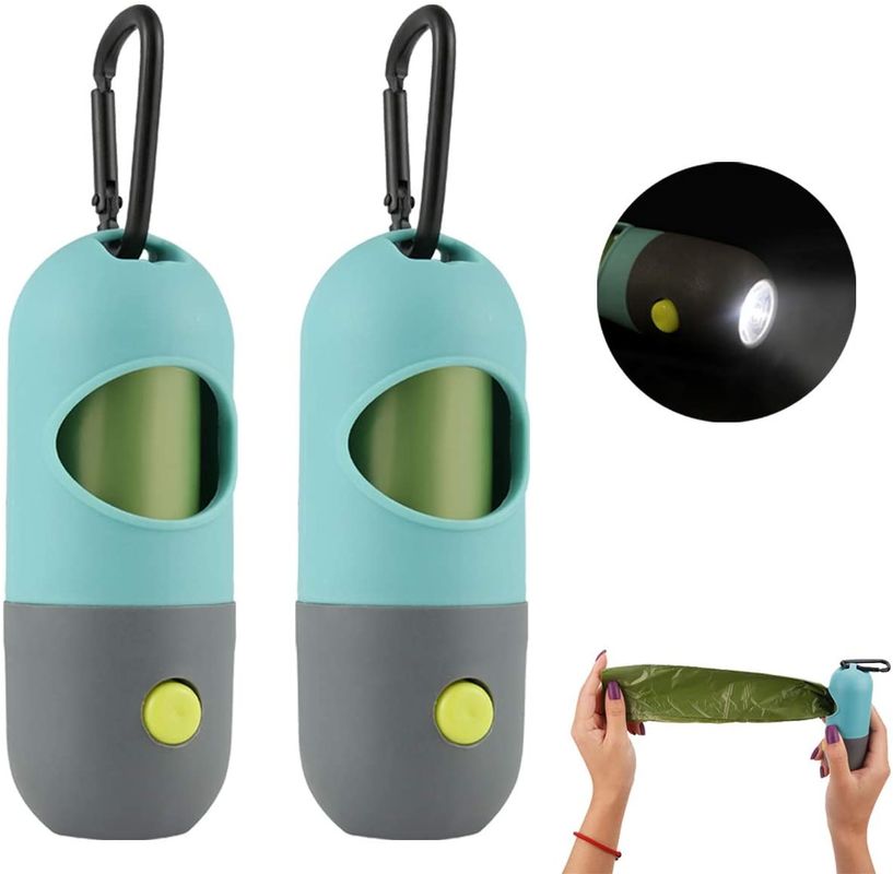 La pilule forment le distributeur de support de sac de déchets de chien de dunette d'animal familier de lampe-torche de LED