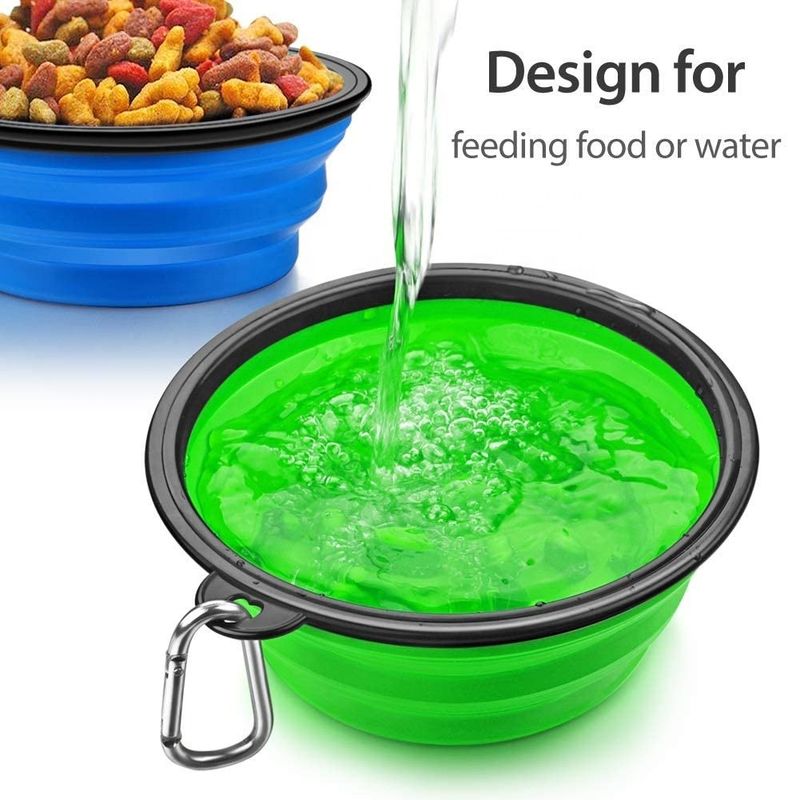 Pliable portatif de consommation de silicone de chien de cuvette lente pliante de l'eau pour l'eau d'alimentation