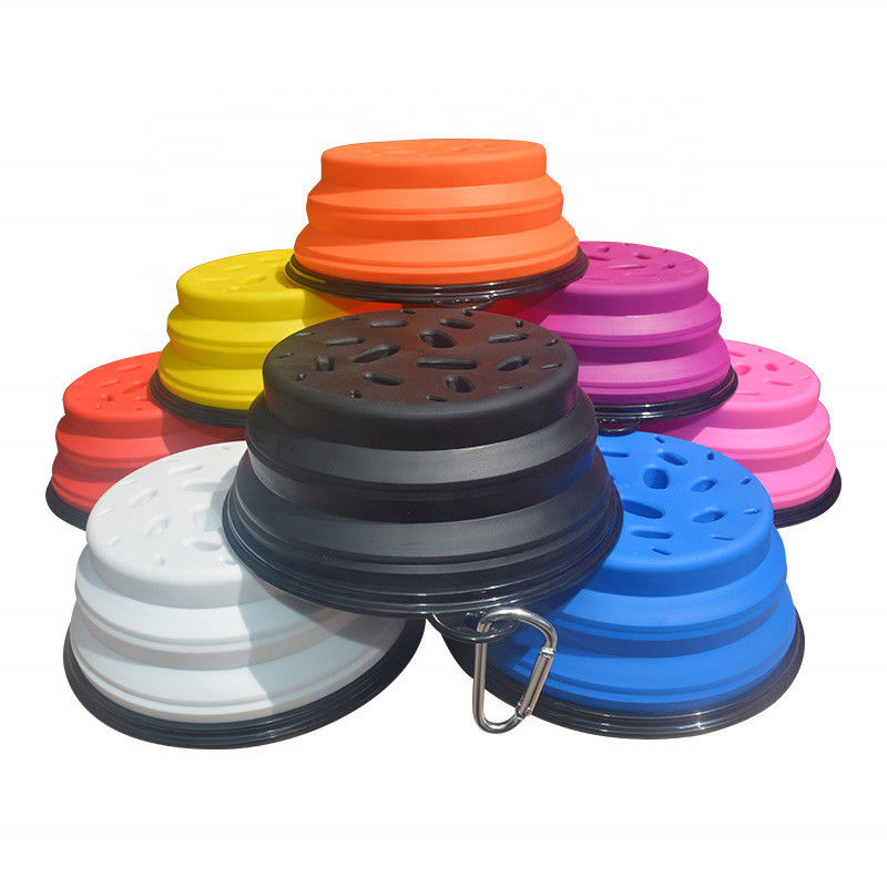Pliable portatif de consommation de silicone de chien de cuvette lente pliante de l'eau pour l'eau d'alimentation