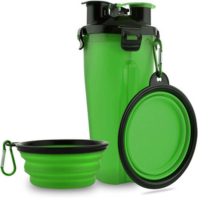 Bouteille d'eau extérieure de l'eau de chien portatif vert de distributeur pour des chiens marchant la hausse